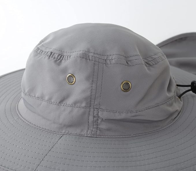 Home Prefer UPF50 Mens Sun Hat with Neck Flap Quick Dry UV Protection Cap Womens Wide Brim Fishing Hat Neck Flap Beach Garden