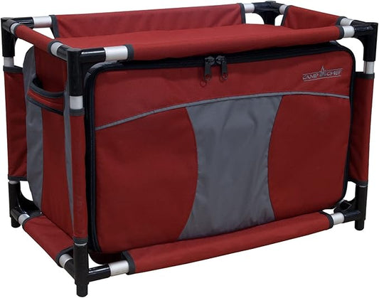 Camp Chef Sherpa Camp Table & Organizer, Table top 27" x 17", Table Height 28", Brick