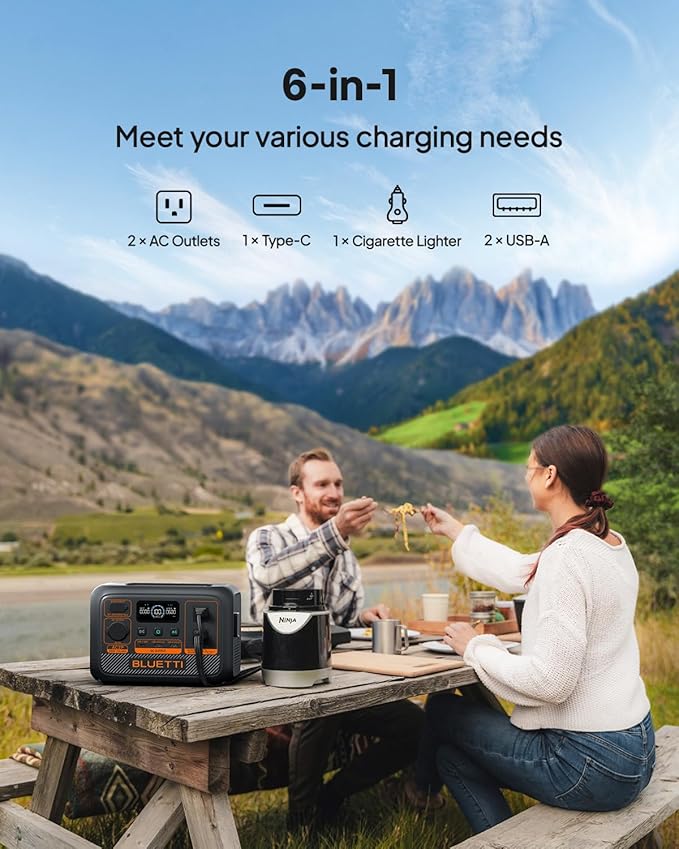 BLUETTI AC2P Portable Power Station, 230.4 Wh LiFePO4 Battery Backup w/ 2 300W (600W Power Lifting) AC Outlets, Recharge from 0-80% in 45 Min., Solar Generator for Camping (Solar Panel Optional)