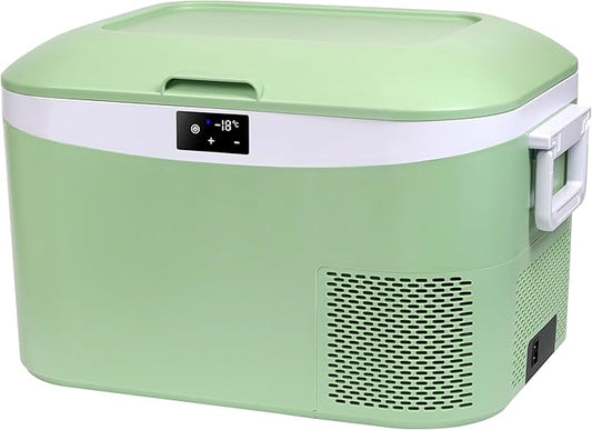 12 Volt Refrigerator Portable Car Freezer 13.5 Quart (12.8 Liter) Compressor Cooler 12V/24V DC 110～240 Volt AC for Truck Van RV Camper SUV Boat Travel Camping Road Trips Tailgating -18℃~+15℃