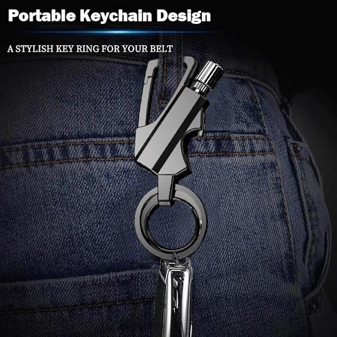 2 Pack Permanent Match Keychain Lighter, Metal Infinity Lighter, Forever Lighters with Bottle Opener, Waterproof Match, EDC Emergency Matchstick, Survival Flint Fire Starter (Fuel Not Included)