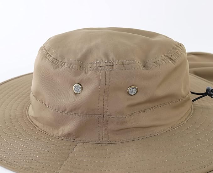 Home Prefer UPF50 Mens Sun Hat with Neck Flap Quick Dry UV Protection Cap Womens Wide Brim Fishing Hat Neck Flap Beach Garden