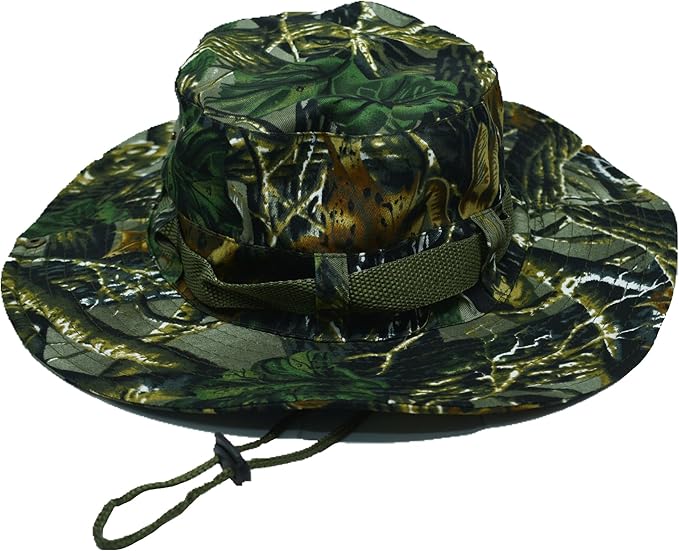 Glory Max Bucket Boonie Hat with Neck Flap Cover Sun Safari Wide Brim Fishing Garden Hiking Cap (Green Mix)