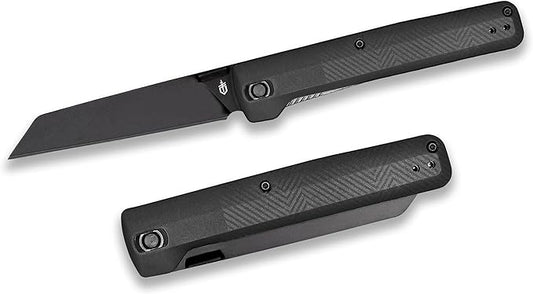 Gerber Gear Pledge Pocket Knife with Pocket Clip - 3.7" Full Panel Plain Edge Blade Folding Knife - EDC Gear and Equipment - Omni Gray
