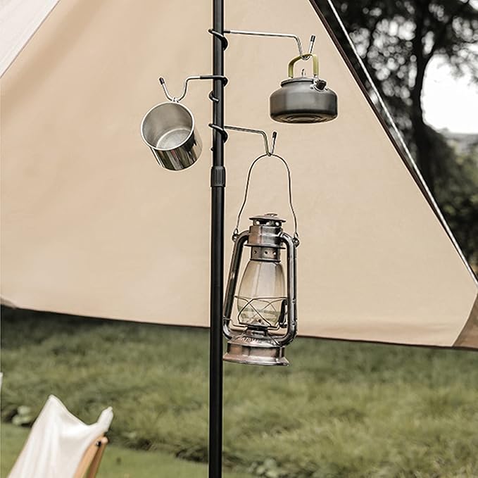 6PCs Garage Shelving Storage Outdoor Camping Lantern Non-Slip Bird Feeder Kitchen Shelving Pole Hooks