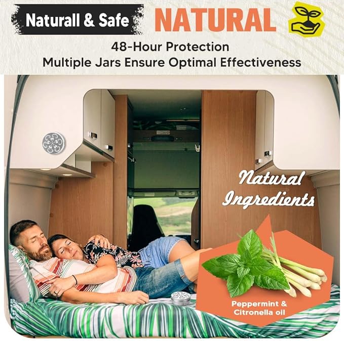Mosquito Repellent Outdoor Patio, Powerful Indoors Mosquitoes Repellent, Natural Mosquito Deterrent for Kids/Adults, Keep Mosquito Away, Mosquitoes Control for Camping/Patio/Yard/Travel 2P