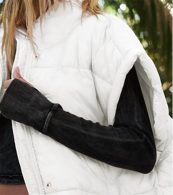 Ainangua Women's Puffer Vest Stand Collar Zipper Sleeveless Jackets Winter Lightweight Vests Warm Padded Jacket Coat