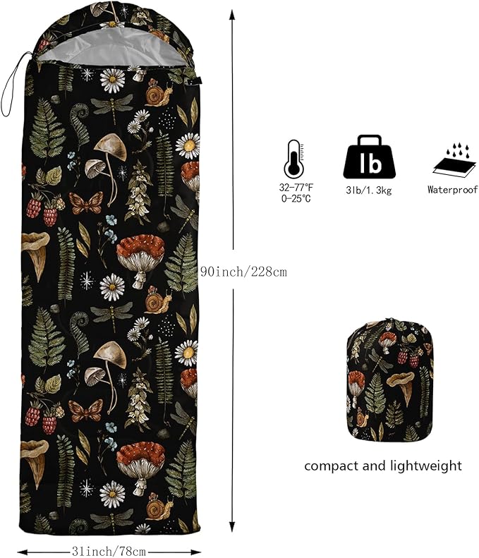 Sleeping Bags for Girls Adults, 3 Season Warm Cool Weather,Lightweight Waterproof Sleeping Outdoors, Camping Gear Equipment