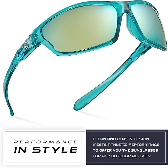 Nitrogen Polarized Wrap Around Sport Sunglasses for Men Women UV400 Driving Fishing Running Sun Glasses