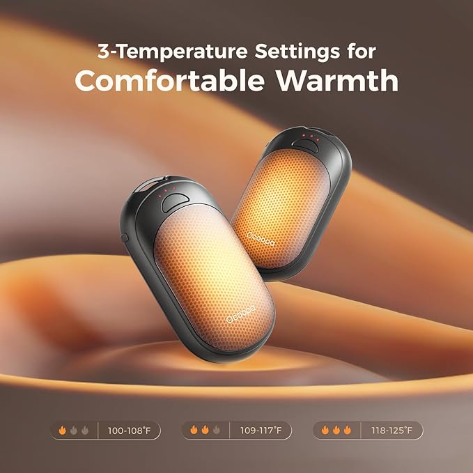 OCOOPA Magnetic Hand Warmers Rechargeable 2 Pack, AI Electric Handwarmers, Fast Heating, 3-Settings, UL Certified, Portable Heater, Gloves Fitting, Travel Essentials, Gifts Women Men, UT3 Lite
