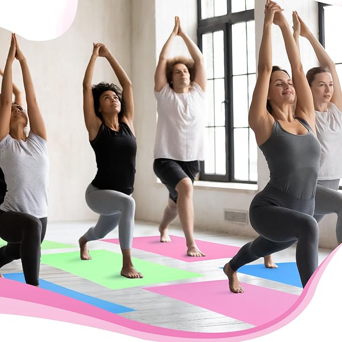 Amylove 12 Pieces Yoga Mats Bulk 68x24x0.12 Inch Exercise Non Slip Fitness Workout Mats for Women Men Home Workout Gym Yoga