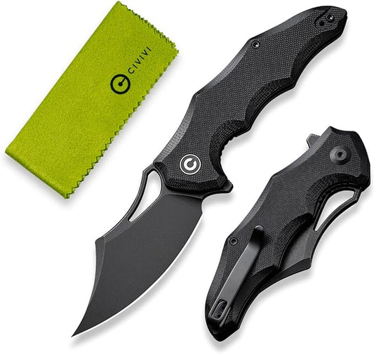 CIVIVI Chiro Pocket Knife for EDC, Folding Knife with Flipper 3.1" 14C28N Blade G10 Handle, Utility Knife for Men Women C23046-1