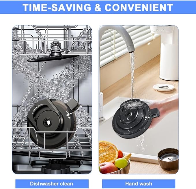 NC 501 Outer Bowl Lid with Leak-Proof Seal, Ninja Creami Blender Lid Replacement, Compatible with Ninja Creami Deluxe Ice Cream Maker NC500/NC501 Series Accessories (No Paddle)