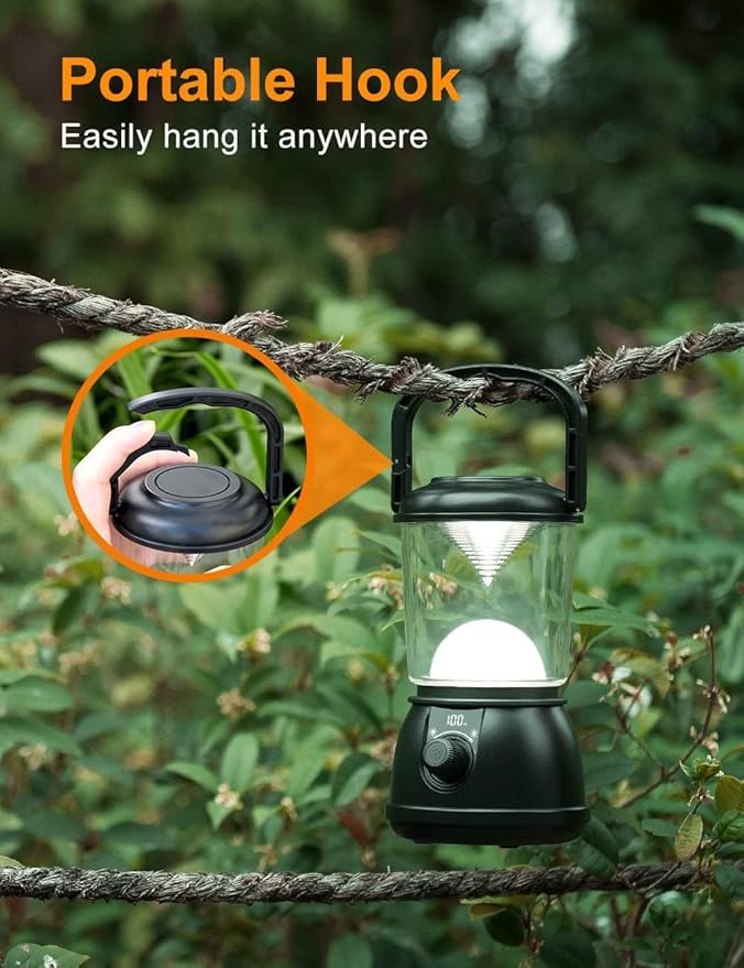 Camping Lantern Rechargeable, Up to 336H Running Time Super Tent Light, 15000mAh/1500LM Emergency Light for Hurricane, Power Outages, Home, Hiking, IPX5 Water-Resistant