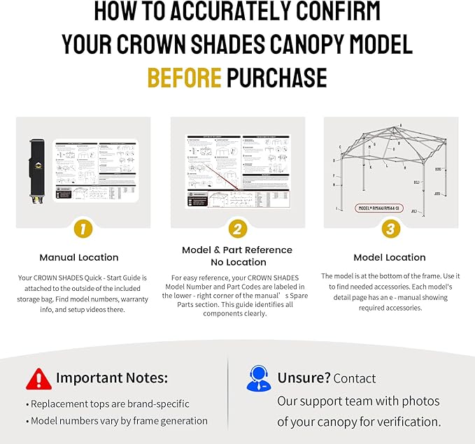 CROWN SHADES 12x12 Canopy Replacement Top - Only Compatible with Crown Shades RM144 Series, Silver Coated with Air Vent, White(Top Only)
