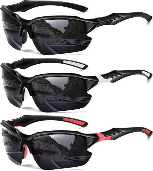 Sports Polarized Sunglasses for Men Cycling Running Fishing UV Protection Sun Glasses Lightweight Half Frame Goggles