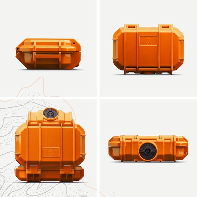Evergreen 52 Waterproof Dry Box Protective Case - Travel Safe/Mil Spec/USA Made - for Cameras, Camping, Fishing, Hiking, Traveling, Water Sports, Knives, Survival (Orange)