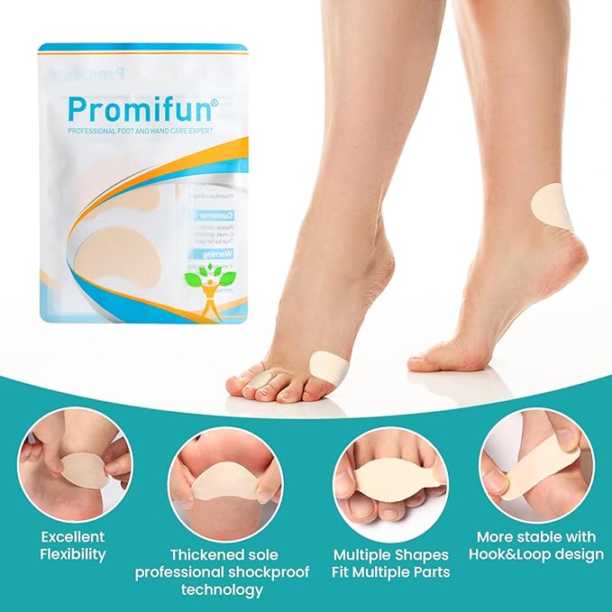 Moleskin Strips with Adhesive Blister Prevention Pads Mole Skin Tape Stickers for Feet Heel Shoes Padding-48 Sheets of 4 Shapes，Beige