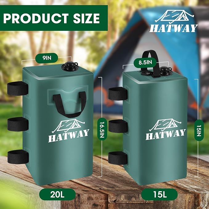 Canopy Weights,176 LBS Water Bag Set of 4 Leg Weights for Pop Up Canopy,Gazebo,Canopies,Tent-4 * 20L-Green