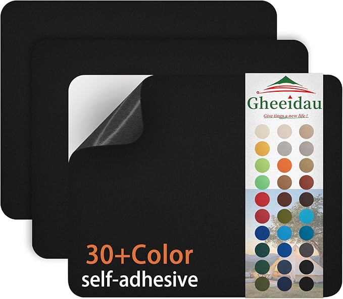Canvas Repair Patch 9×11 Inch 3Pcs Waterproof Self-Adhesive Fabric Repair Patch for Tents,Boat Cover,Pop Up Canopy,Patio,Bags,Car Seats,Sofas,Furniture Cover(Black)