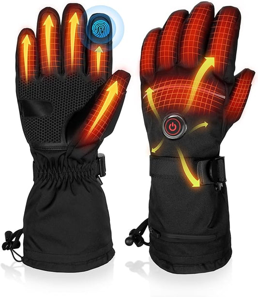 Heated Gloves, 5V 6000mAh Rechargeable Heated Gloves for Men Women, Waterproof & Upgrade Non-Slip Electric Heating Glove for Motorcycling, Hunting, Skiing, Outdoor Work