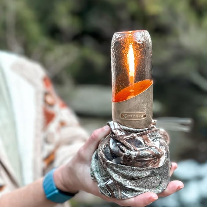 Fire-Maple Orange Camping Lantern Glass, Steel & Aluminum | Propane or Isobutane Fuel Canister Beautiful Lights | NO Mantles Needed | Propane Lanterns for Camping, Emergency Essential