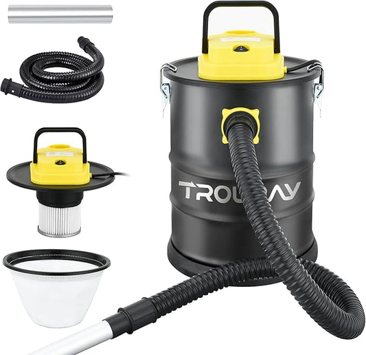 Ash Vacuum Cleaner,2.6 Gallon Heat-Resistant Lightweight Canister Vac Cleaners with 800W Powerful Suction and Blowing for Home