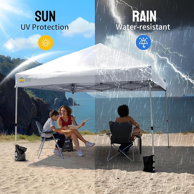 CROWN SHADES 8x8 Canopy Replacement Top - Only Compatible with Crown Shades RS64F Series, Silver Coated with Air Vent, White (Top Only)