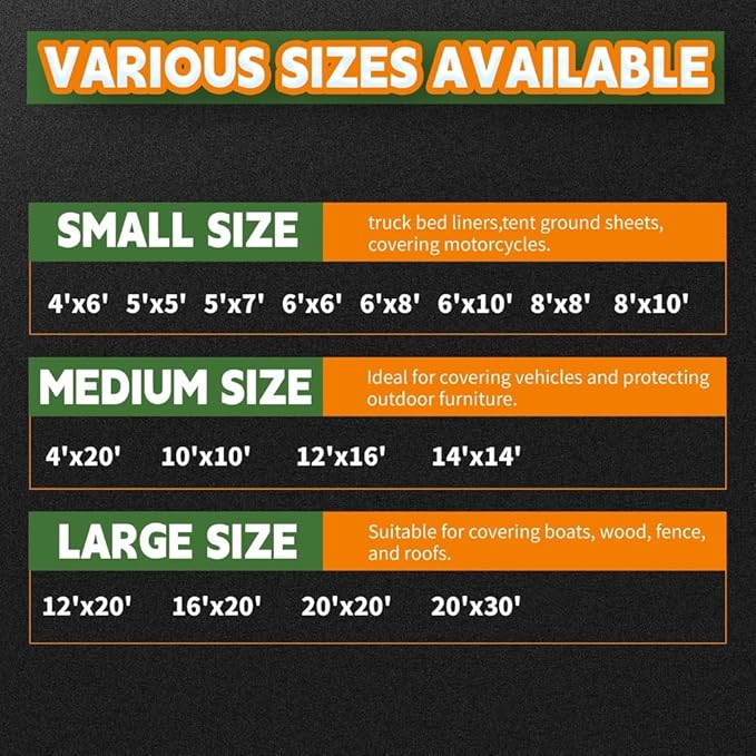 RAINDEWAY 20x30 Feet Super Heavy Duty Tarp 18 Mil, UV Resistant, Weatherproof, Multipurpose Waterproof Poly Tarp with Grommets and Reinforced Edges, Brown/Gray Tarps