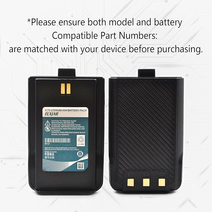 (2-Pack) 3.7V 1100mAh Li-ion Battery Replacement for Retevis RT27 RT27V Two Way Radio Walkie Talkies
