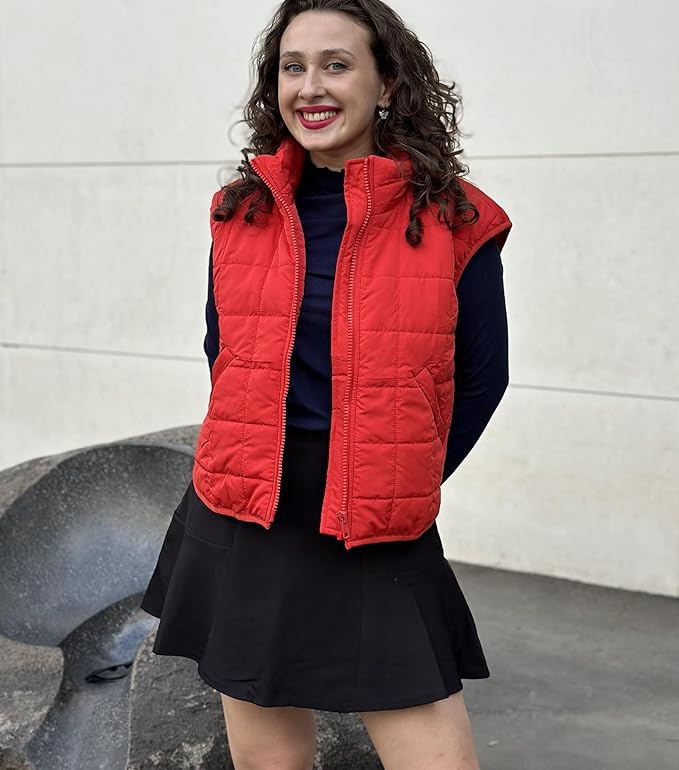 Zeagoo Womens Puffer Vest Ladies Sleeveless Zip Up Outerwear Warm Puffer Lightweight Down all Winter Jackets Coats 2025