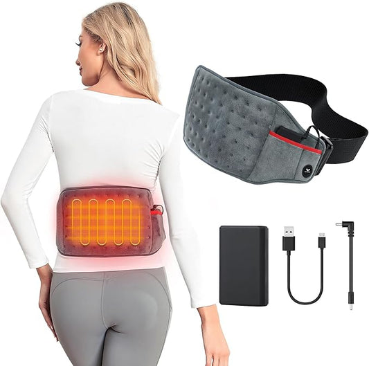 Vofuoti Cordless Heating Pad, Portable Heated Pad with Battery and 3 Heat Settings, Rechargeable Electric Heating Pads for Back, Abdomen, Gifts for Women Men