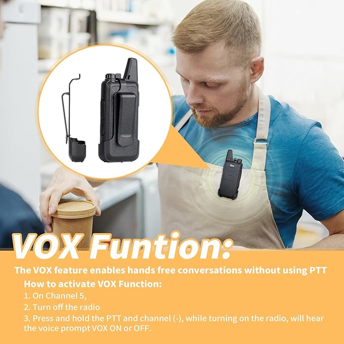 TIDRADIO TD-M8s Walkie Talkies Rechargeable, Long Range Two Way Radio, 2 Way Radio for Adults, Mini Portable for Business Commercial Work School Church Restaurant (20 Pack)