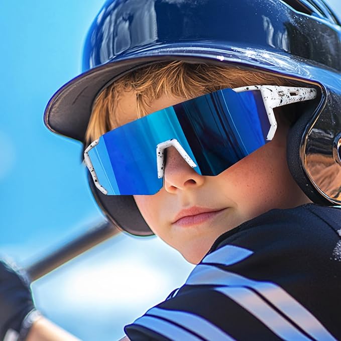 RIVBOS Youth Baseball Sunglasses for Kids(Boys&Girls) Polarized UV Protection Cycling Glasses RYS008