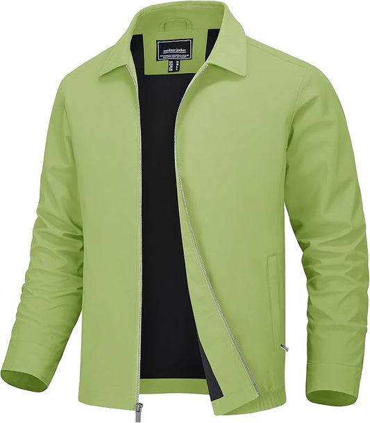 MAGNIVIT Men's Lightweight Jackets Light Windbreaker Full Zip Up Stylish Golf Coat Business Work Casual Dress