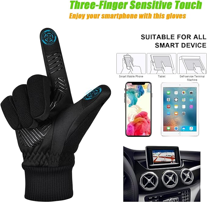 MOREOK Winter Gloves for Men/Women -10°F 3M Thinsulate Warm Touch Screen Snow Ski Bicycle Bike Gloves for Driving/Cycling/Running/Hiking