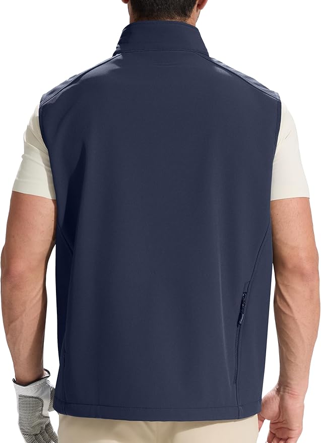 FREE SOLDIER Men's Lightweight Golf Vest Outerwear Windproof Sleeveless Softshell Jacket Running Vest