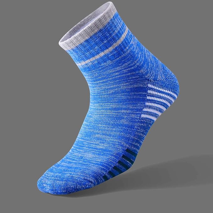 FEIDEER Men's Walking Hiking Socks, Wicking Cushion Quarter Crew Socks for Mens Outdoor Sports, 3/4/5 Pair, 6-15 Size