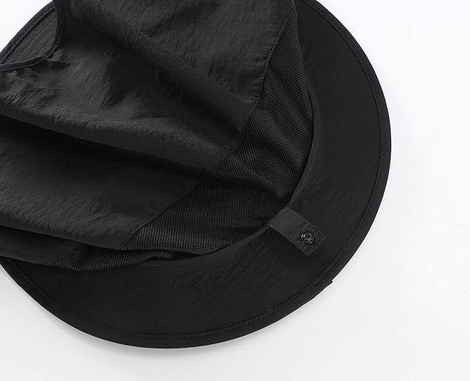 Home Prefer UPF50 Mens Sun Hat with Neck Flap Quick Dry UV Protection Cap Womens Wide Brim Fishing Hat Neck Flap Beach Garden