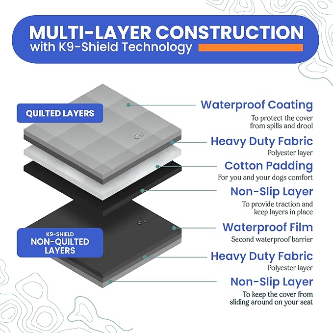 4Knines SUV Cargo Liner for Dogs, Trunk Mat for SUV, Durable Cargo Cover, Protector – Compatible with 60/40 Split Bench & Armrest Pass-Through, Waterproof, Machine Washable, Non-Slip (X Large, Black)