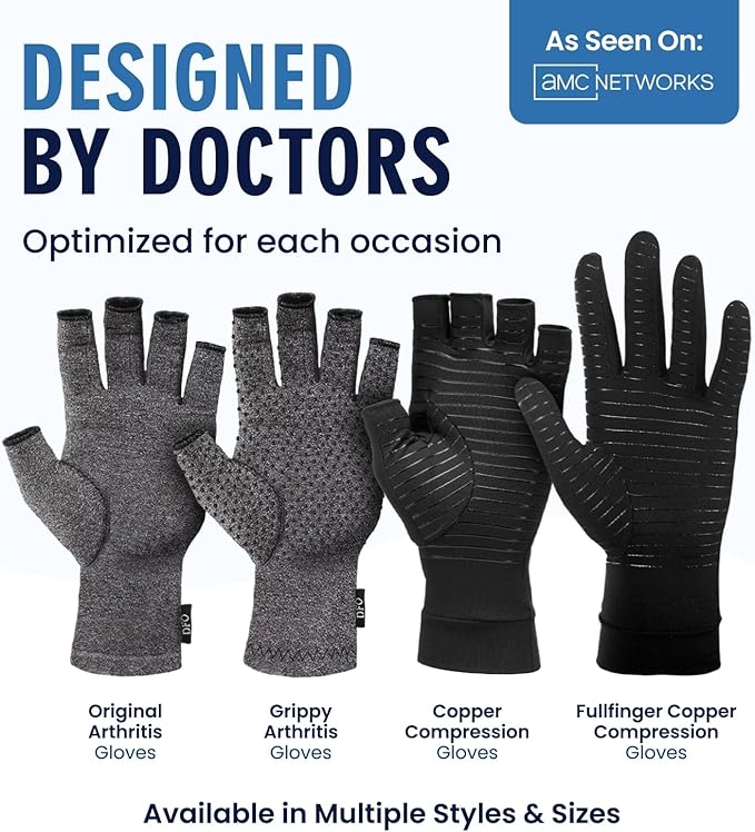 Dr. Frederick's Original Arthritis Compression Gloves for Women & Men - Ideal for Arthritis Hand Pain Relief, Carpal Tunnel, Reynaud’s & Poor Circulation - Large