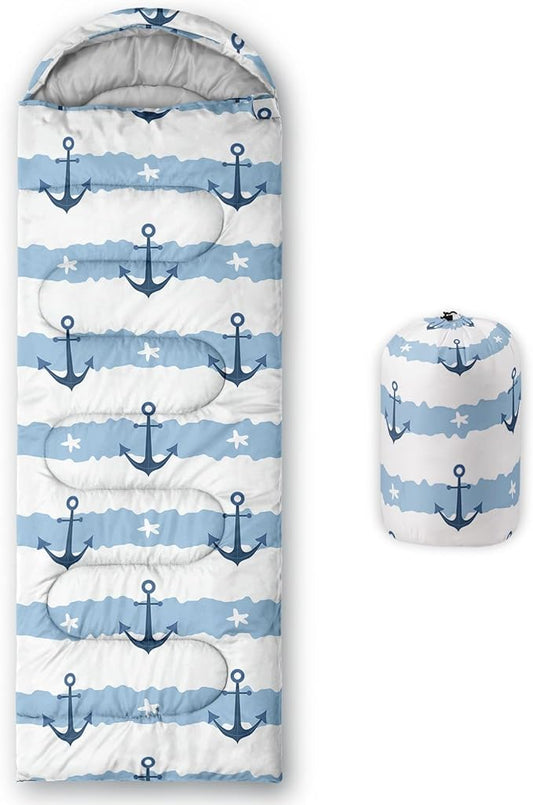 Kids Sleeping Bag for Boys Girls,Checkerboard Cat Print-Lightweight Warm Portable Outdoor Indoor-Waterproof Cold Weather Resistant Sleeping Bag for Camping Hiking