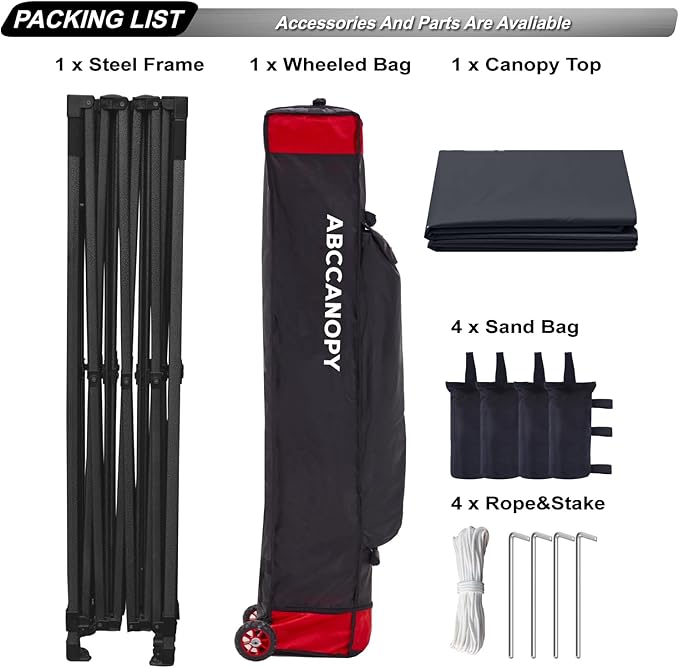 ABCCANOPY Patio Pop Up Canopy Tent 10x15 Commercial-Series (Black)