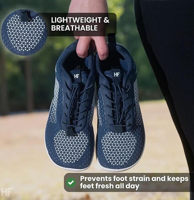 HF Cloud-Like Barefoot Shoes for Women & Men - Minimalist Shoes for Women, Arch-Support Breathable Splash-Proof Versatile Ergonomic Pain-Relief Posture-Improvement Hiking Boots Womens
