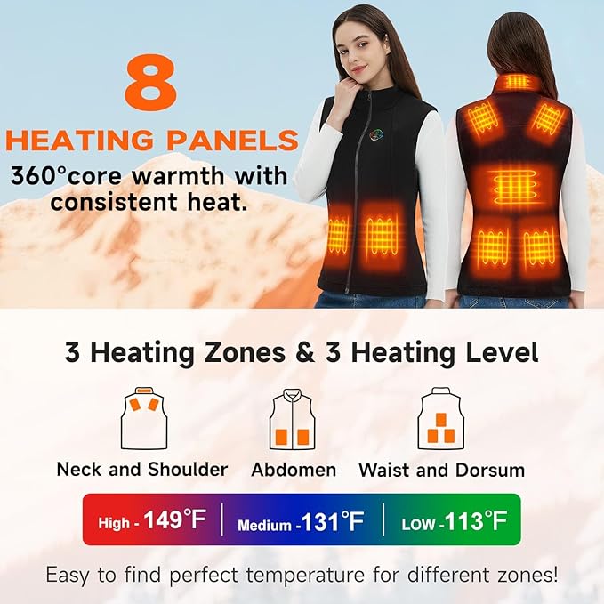 KOVNLO Heated Vest Women with Battery Pack Included, Smart Electric Lightweight Heated Jacket