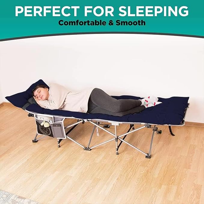 Zone Tech Camping Cot Mattress Pad Premium Quality Outdoor Comfortable Thicker Cotton Sleeping Cot Lightweight Waterproof Bottom Pad Mattress for Adult, Kid