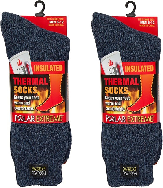 Thermal Hiking Socks – Cushioned, Insulated, Warm para Boots, Men & Women, One Size Fits Most 6-12, 2-Pack