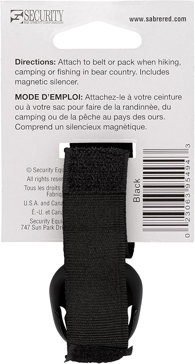 SABRE Frontiersman Bear Bell, Magnetic Silencer, Durable Hook and Loop Strap Attachment, Helps To Prevent Startling Bears While Hiking