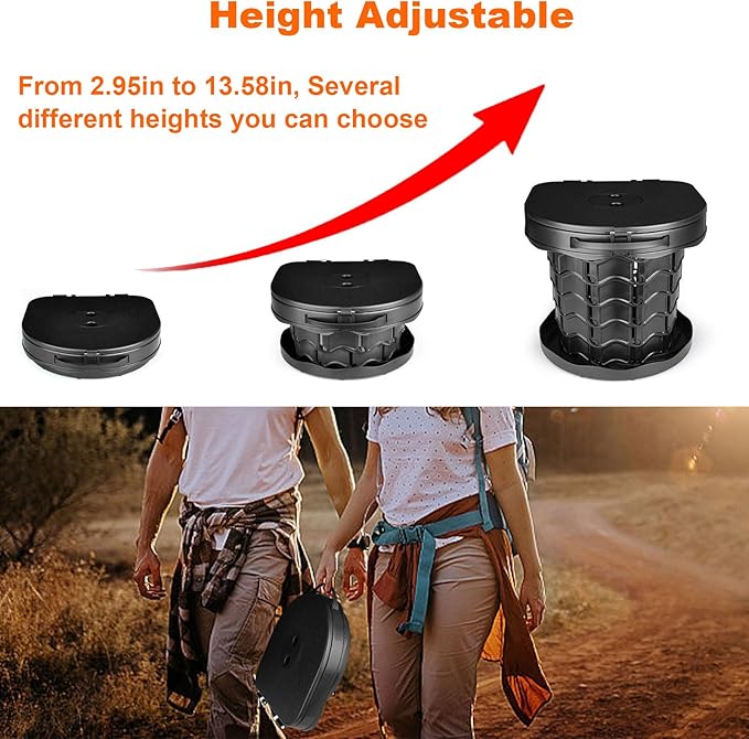 Boreeman Portable camping Toilet, Foldable and Height Adjustable, Load Capacity 400lbs, with Carrying Handle, Perfect for Camping, Travel & Car Use
