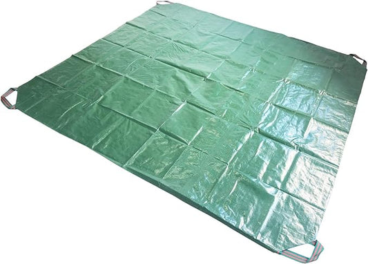 7x7 Ft Yard Garden Leaf Tarp W/ 4 Handles Waterproof Tarp for Sandbox Cover,Outdoor Tarpaulin,Lawn Debris,Landscape Pruning,Yard Leaf Hauler,Tent Footprint,Camping Tent Mat,Patio Table,Fire Pit Cover